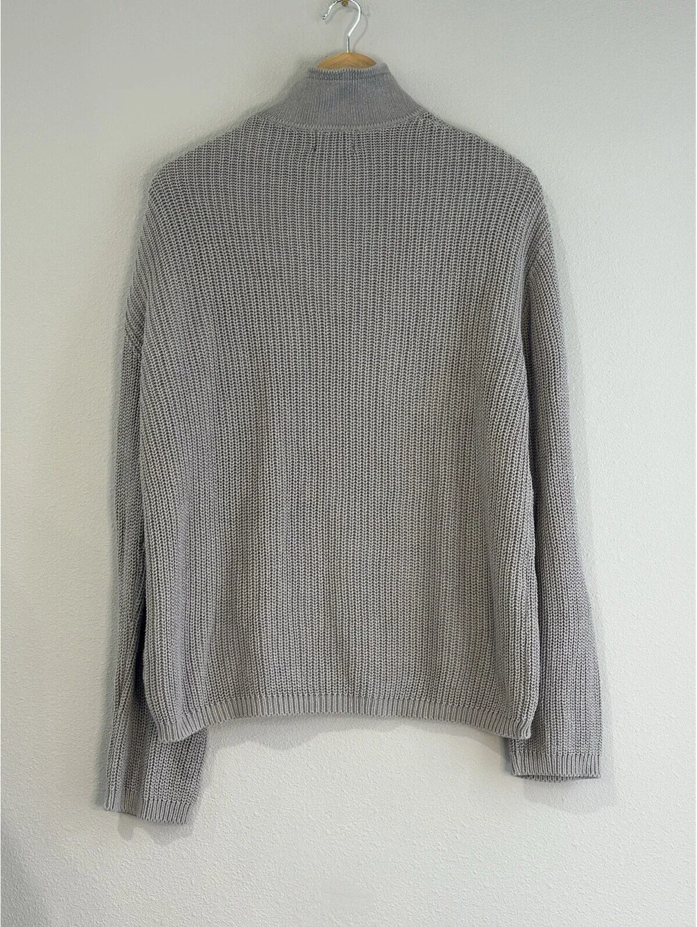 MAN BoohooMan Ribbed Quarter Zip Funnel Neck Sweater Men’s SMALL 100% Cotton